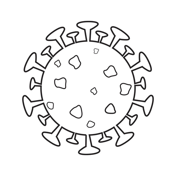 germ virus corona or covid-19 icon on white background vector.bacteria and germs. - Vector, Imagen