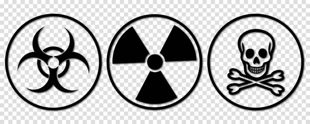 Biohazard, toxic and radiation signs - Vector, Image