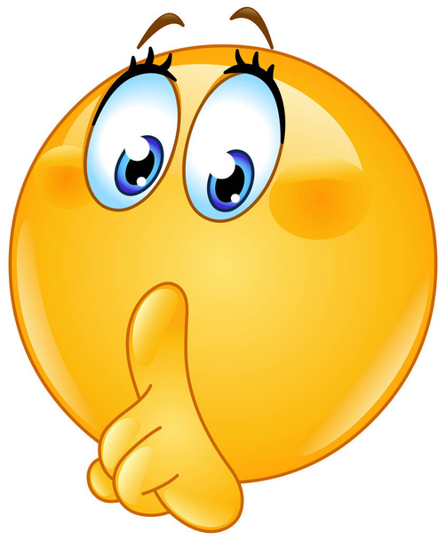 emoticono emoji hembra Silencio haciendo un silencio silencio shh signo con su dedo - Vector, Imagen