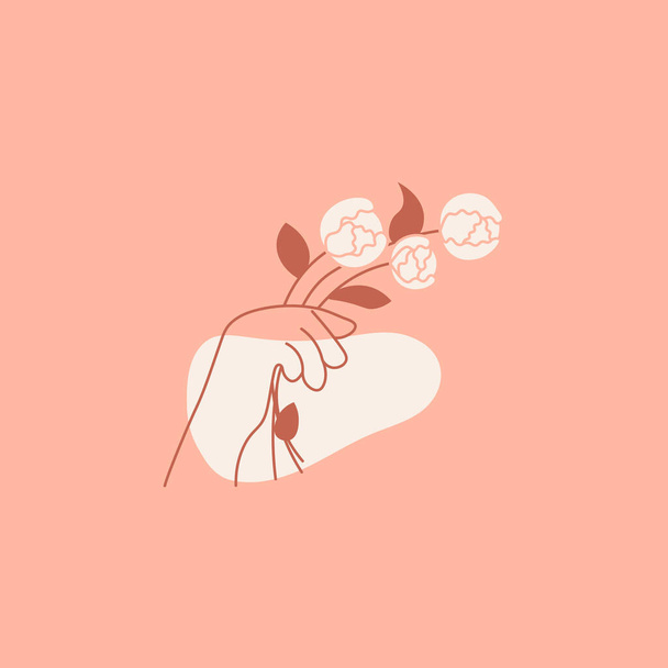 Hand mit Blume abstrakt Logo-Design-Vorlage - Foto, Bild