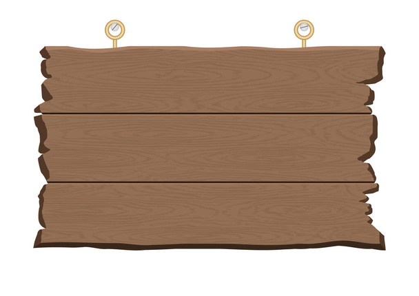 Retro appeso marrone tavola di legno segno vettore illustrazione - Vettoriali, immagini