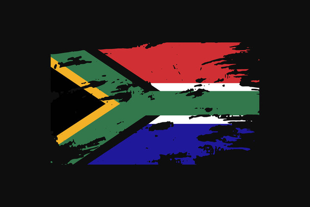 南アフリカのグランジスタイルの旗。Tシャツのグラフィック、プリント、ポスター、背景を使用します。. - ベクター画像