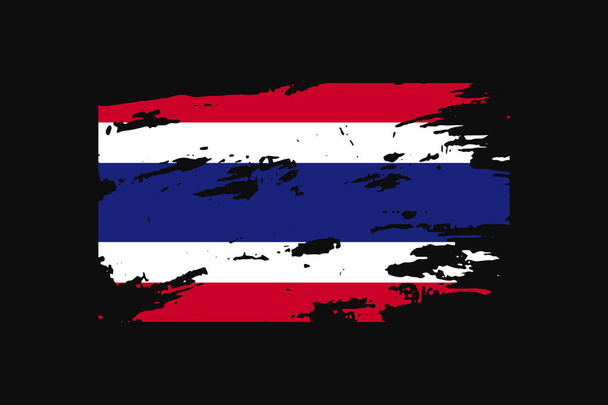 タイのグランジスタイルの旗。Tシャツのグラフィック、プリント、ポスター、背景を使用します。. - ベクター画像