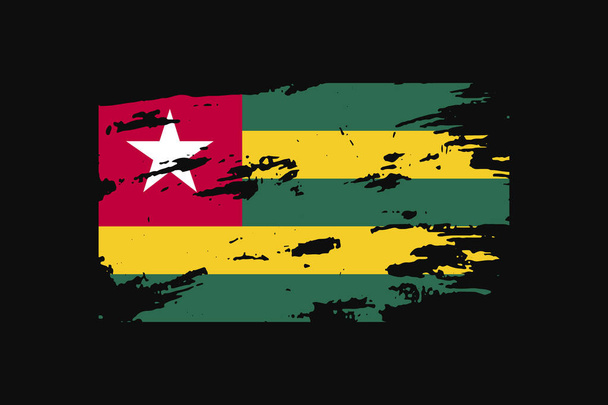 Grunge Style vlag van de Togo. Het zal worden gebruikt t-shirt graphics, print, poster en achtergrond. - Vector, afbeelding