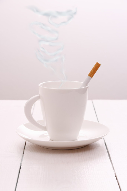 Cigarette smoke as text food, health concept - Φωτογραφία, εικόνα