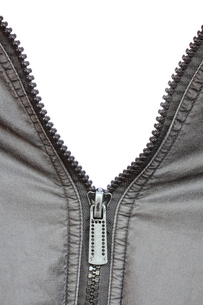 Close-up de Zipper, isolado
 - Foto, Imagem