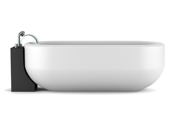Modern bathtub isolated on white background with clipping path - Fotó, kép