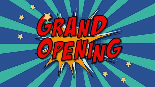 3d illustration - Words Grand Opening In Comics Style - Photo, Image