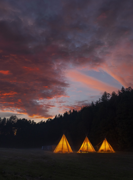 İzci kampı, Batı Bohemya, Çek Cumhuriyeti - Fotoğraf, Görsel