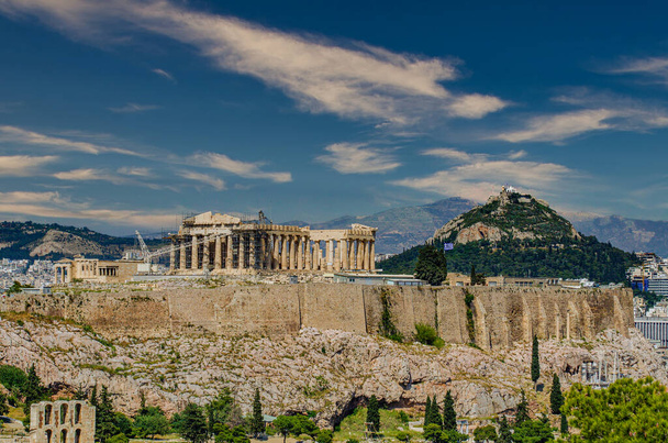 Iconic view of the Acropolis of Athens, Greece - Photo, Image