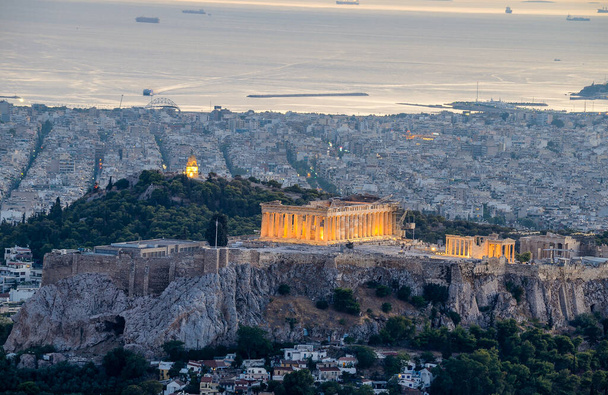 Vista icónica de la Acrópolis de Atenas, Grecia - Foto, Imagen