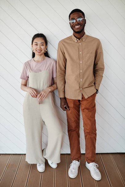 Minimal Portrait of Mixed Race Couple - Photo, Image