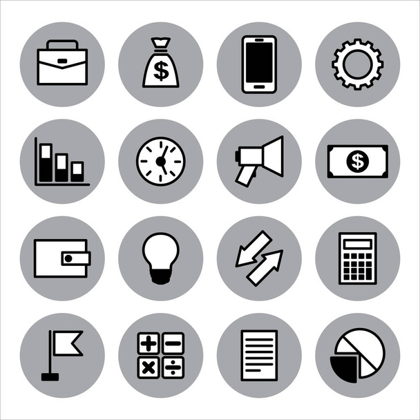 Zwart-wit pictogram voor het bedrijfsleven financiële werking - Vector, afbeelding