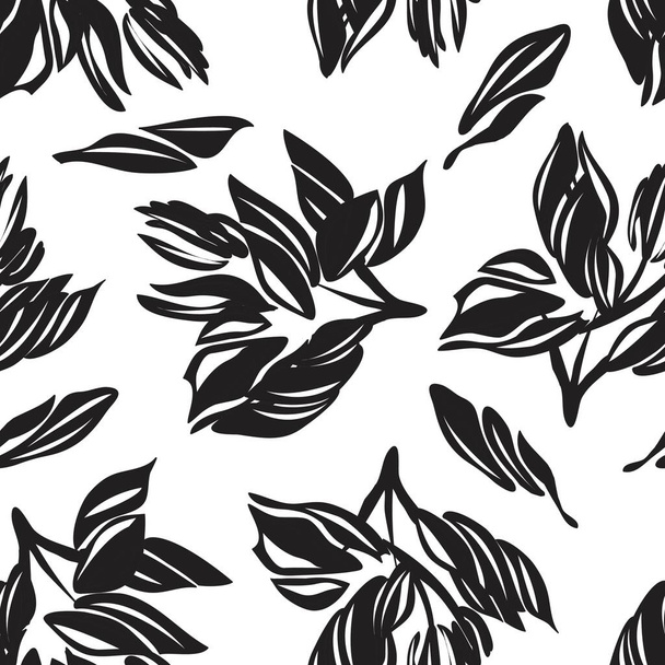 Black and White Floral seamless pattern background for fashion textiles, graphics, backgrounds and crafts - Vektor, kép