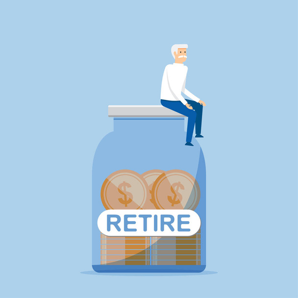Säästäminen viettää eläkkeelle jäämisen jälkeen - Vektori, kuva