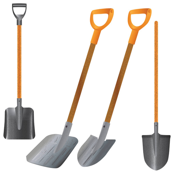 Shovel. Spade. Construction tool. Cleaning tool. - Vector, Image