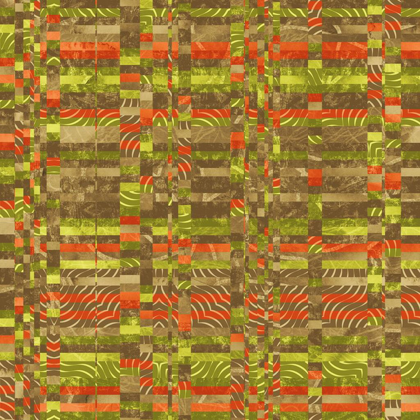 Seamless funky graphic pattern motif of chaotic and psychedelic noise - Photo, Image
