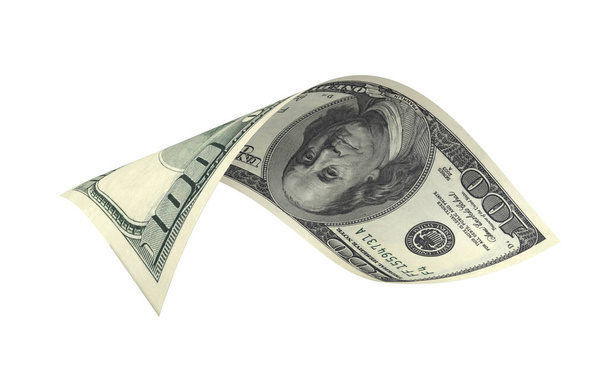 Dollar, Papiergeld, Amerikaans bankbiljet, Flying Money, 3D Render - Foto, afbeelding