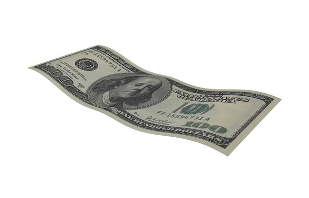 Dolar, Papierowe pieniądze, Banknot amerykański, Latające pieniądze, Render 3D - Zdjęcie, obraz