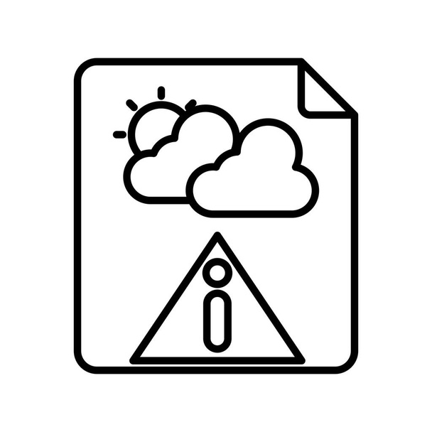 気象警報ベクトルラインアイコン設計 - ベクター画像