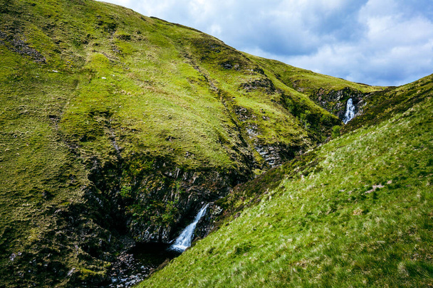 Aerial view of The Grey Mare's Tail, a waterfall near Moffat, Scotland - Фото, изображение