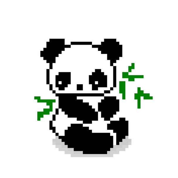 Изображение пиксельной панды. векторная иллюстрация. - Вектор,изображение