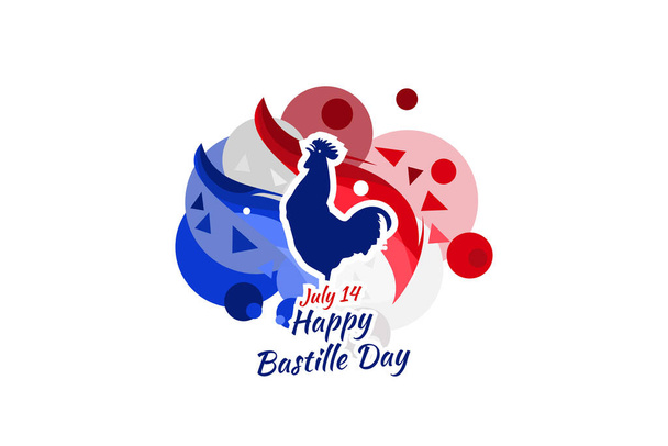July 14, Happy Bastille Day vector illustration. Suitable for greeting card, poster and banner. - Vector, Image