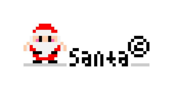Pixel santa logo image. Vector Illustration of pixel art. - Vector, Image