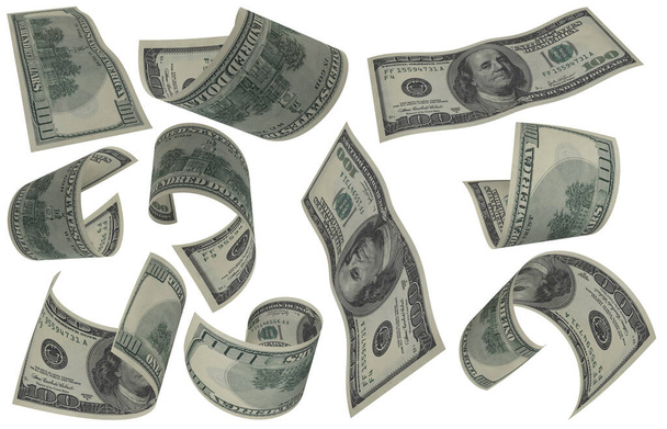 Долар, паперові гроші, американська купюра, літаючі гроші, 3d рендеринг - Фото, зображення