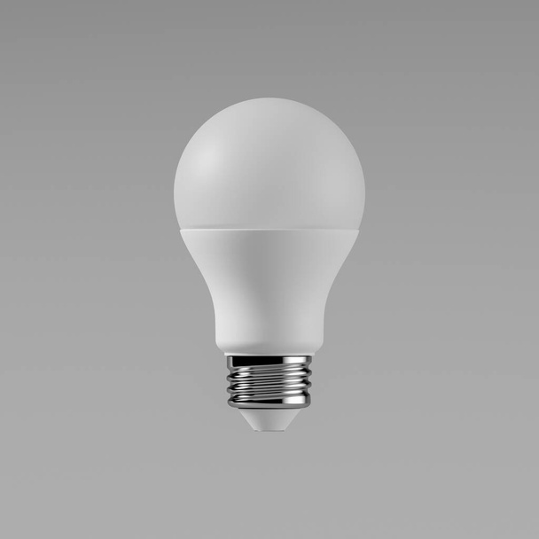 σύγχρονη εξοικονόμηση ενέργειας λαμπτήρα LED απομονώνονται σε λευκό φόντο στο στούντιο, οικιακά αντικείμενα, 3d απόδοση - Φωτογραφία, εικόνα