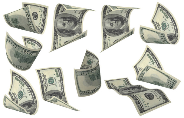 Мбаппе, Paper Money Set, American Banknote, Flying Money, 3D Render - Фото, изображение