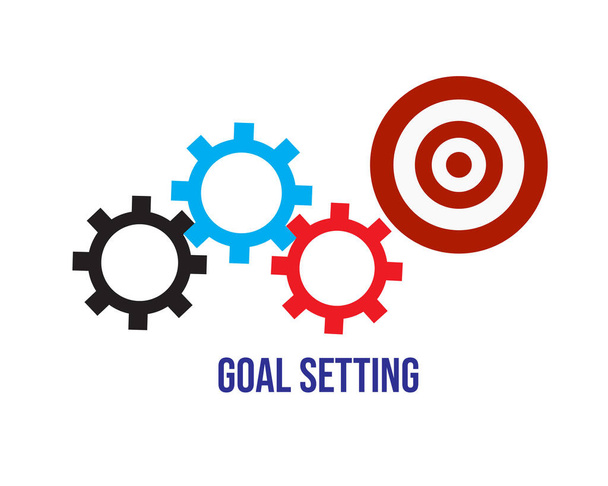 Goal Setting with gear and target board - Photo, Image