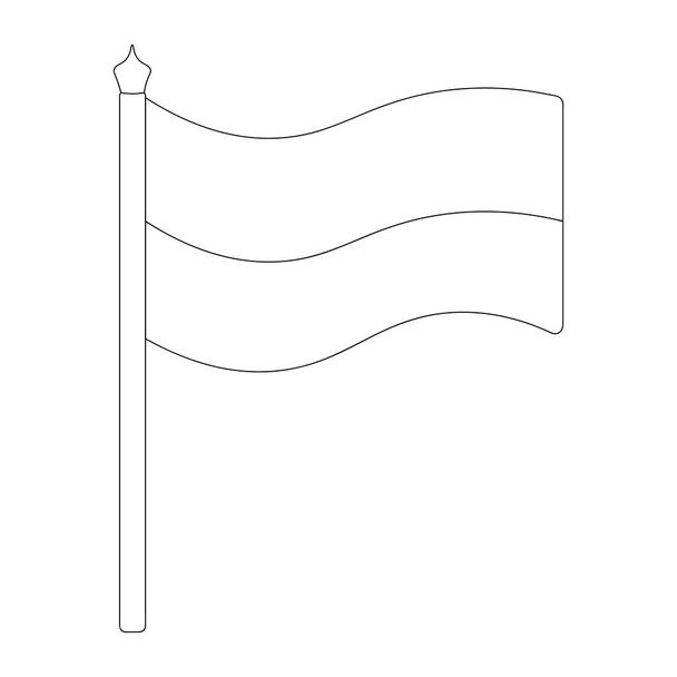 Flag of Ukraine, Poland. Sketch. Vector illustration. Coloring book for children. Two-tone fabric. The national symbol of the state develops in the wind. Outline on an isolated white background. Political topics. Doodle style. Idea for web design. - Vector, imagen