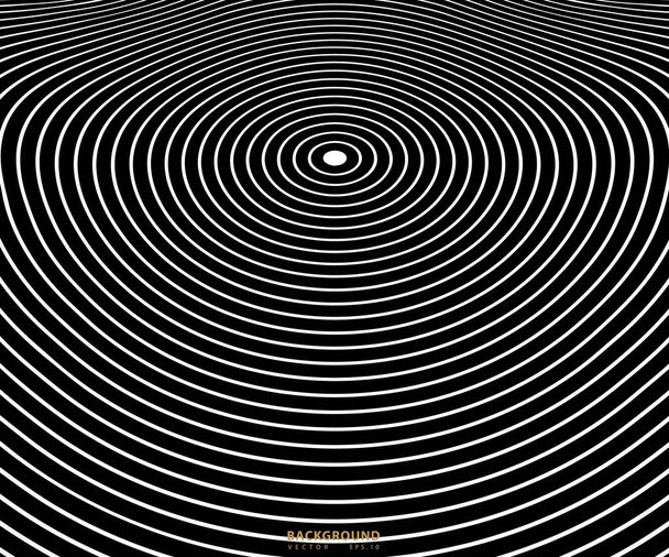 Abstraktní kruh vzor černé a bílé barvy prsten. Abstraktní vektorová ilustrace pro zvukovou vlnu, Monochromatická grafika. - Vektor, obrázek