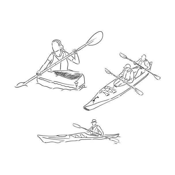 Illustration vectorielle de croquis de kayak Illustration vectorielle de kayak - Vecteur, image
