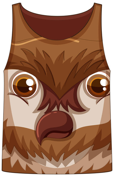 Camiseta cisterna con cara de búho patrón ilustración - Vector, imagen