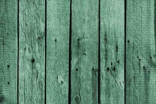 Dřevěný plot textura tyrkysová barva dřevěné pozadí - Fotografie, Obrázek