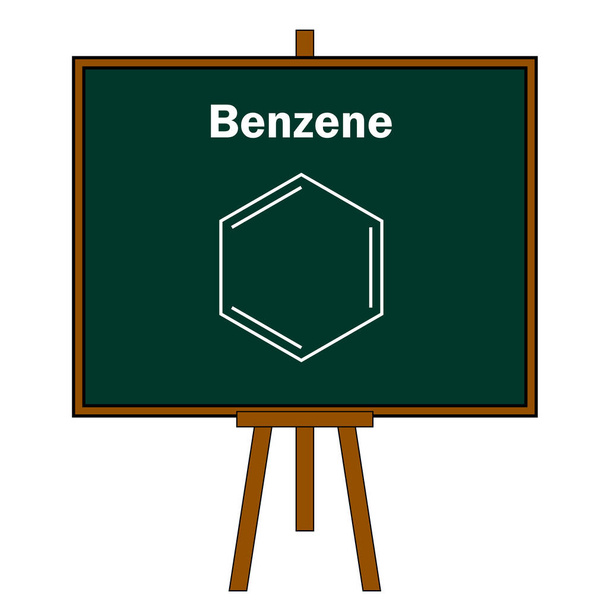 structure of benzene on chalkboard - Vector, Imagen