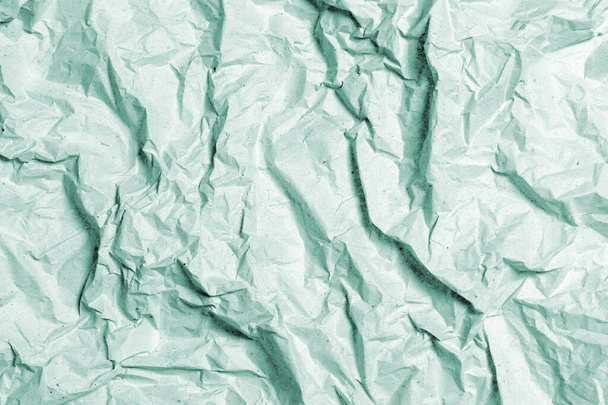 Crumpled Blue Paper Texture Wrinkled Paper Background With Cracks Kinks Paper Texture - Photo, Image