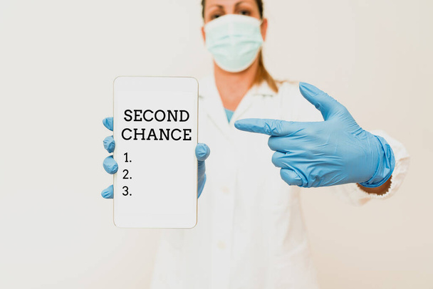 Sign displaying Second Chance. Business overview the opportunity given to someone, allows them to try again Demonstrating Medical Techology Presenting New Scientific Discovery - Photo, Image