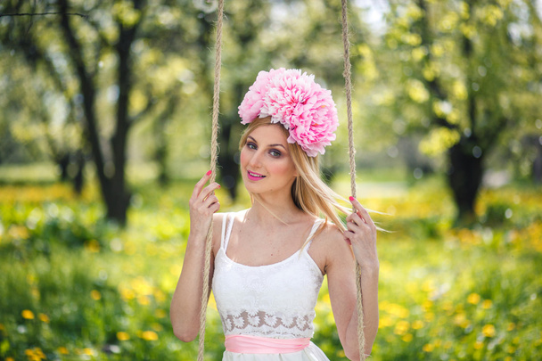 woman and nature with flower - Photo, Image