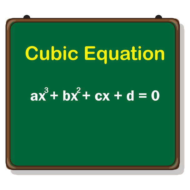 緑のボード上の三次方程式は - ベクター画像