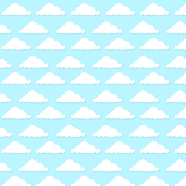 Vector Illustration Of Clouds Pattern and Blue Colors Background. - Vector, Imagen