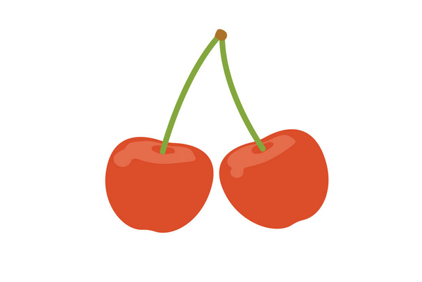 Vector illustration of a simple and cute cherry - Vector, Image