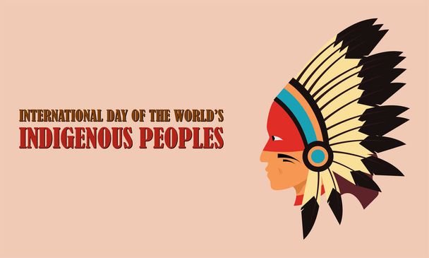 MobileVector illustration of International Day of the World's Indigenous Peoples held every August 9th, suitable for backgrounds, banners and posters - Vector, Imagen