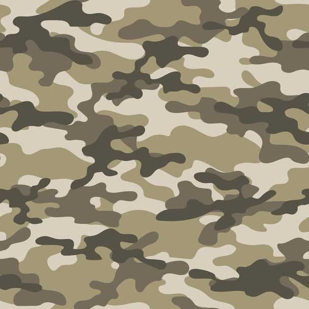 camuflaje marrón militar. vector de impresión sin costura. camuflaje del ejército para ropa o impresión - Vector, Imagen
