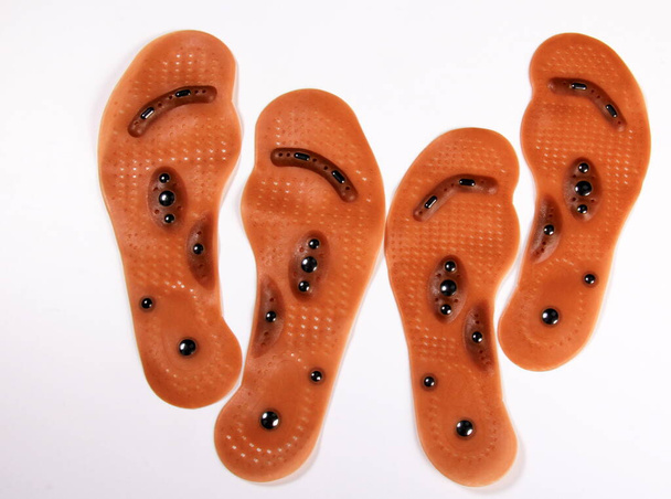 Foot Massage Magnetic Insole Feet, Massage Physiotherapy, Acupressure Slimming Insoles. Gel massage insole for feet - Fotografie, Obrázek