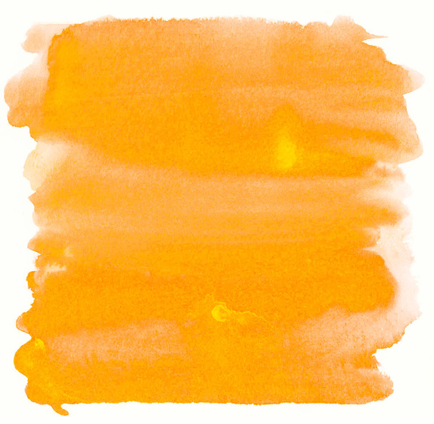 orange watercolor spot on white background - Foto, Bild