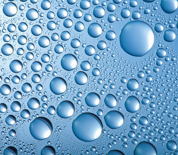 Blue water drops background - Photo, Image