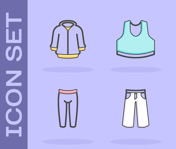 Встановити штани, худі, леґінґс і ікону підмайстра. Вектор - Вектор, зображення